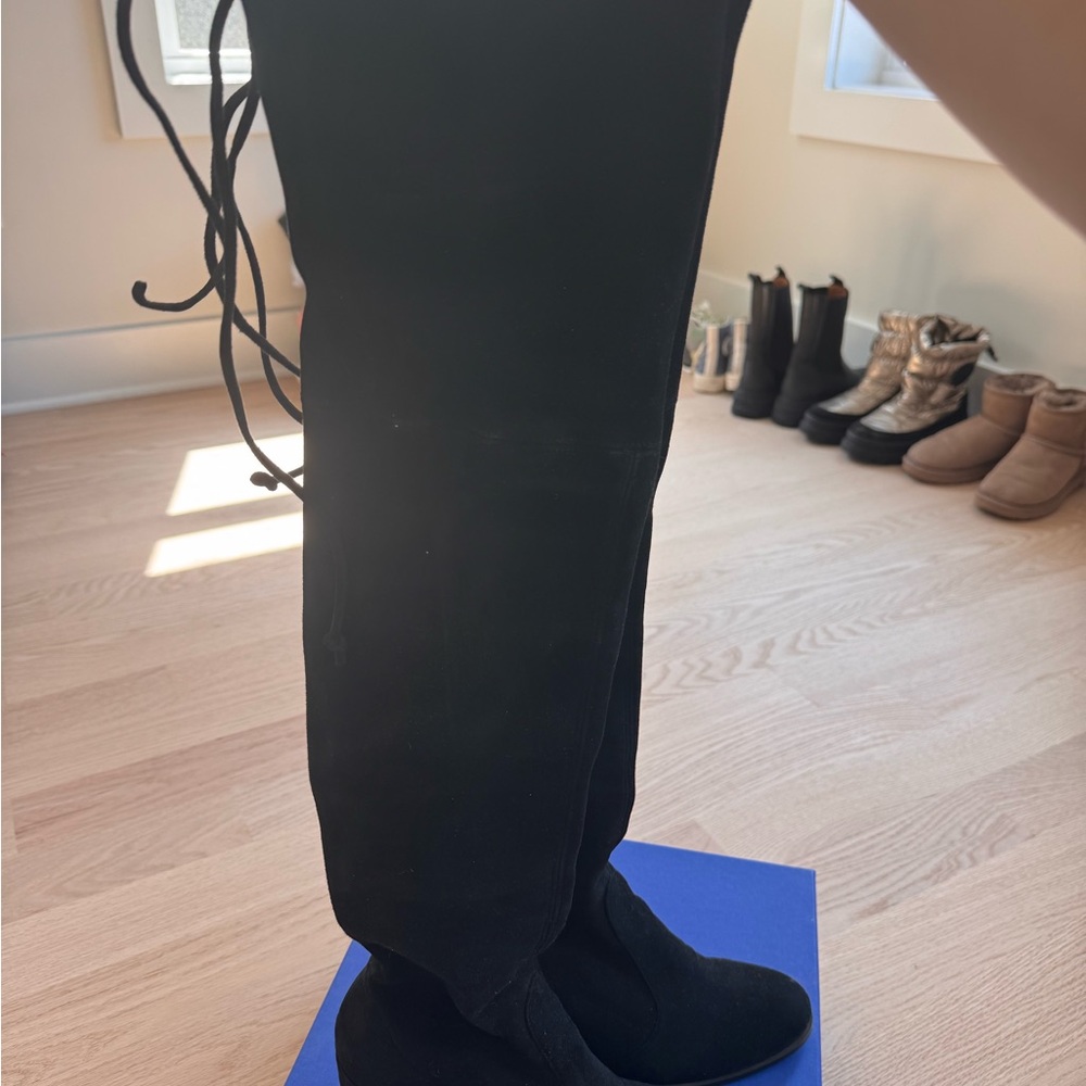 Stuart Weitzman Black Suede over the knee Boots